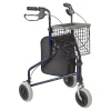 Die moderne Hausfrau 3 Rad Rollator Actimo Delta mit Drahtkorb und Stofftasche, faltbar