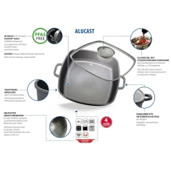 Die moderne Hausfrau Alucast Servierpfanne mit Deckel 