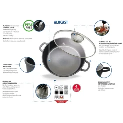Die moderne Hausfrau Alucast Servierpfanne mit Deckel 
