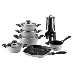 Die moderne Hausfrau Aluguss-Topfset, 17-teilig grau