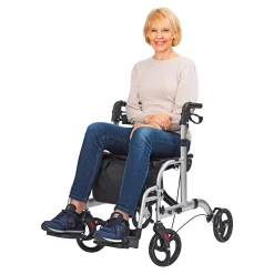 Die moderne Hausfrau Aluminium Hybrid Rollator und Transportrollstuhl - AT51005