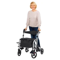 Die moderne Hausfrau Aluminium Hybrid Rollator und Transportrollstuhl - AT51005