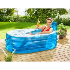 Die moderne Hausfrau Aufblasbare Badewanne blau