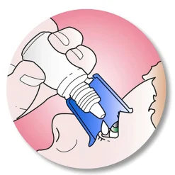 Die moderne Hausfrau Augentropfhilfe