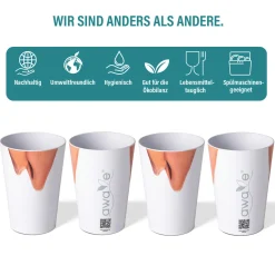 Die moderne Hausfrau AWAVE Trinkbecher 400 ml rPET Set 4-teilig, mit Eichstrich