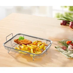 Die moderne Hausfrau Backofen-Knusperkorb „Edelstahl“
