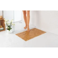 Die moderne Hausfrau Badematte aus Bambus, rutschfest braun