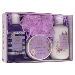 Die moderne Hausfrau Badeset „Lavendel“, 4-teilig