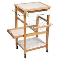 Die moderne Hausfrau Bambus-Küchen- und Servierwagen