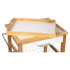 Die moderne Hausfrau Bambus-Küchen- und Servierwagen