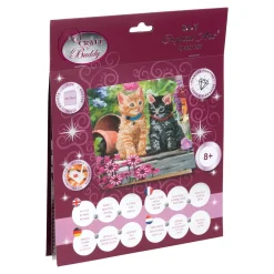 Die moderne Hausfrau Bastel-Set, Crystal Art Katzenpärchen