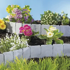 Die moderne Hausfrau Beeteinfassung "Steine", 10 Stück grau