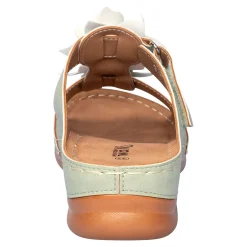 Damen Die moderne Hausfrau Bequem-Pantolette „Blume“ grün