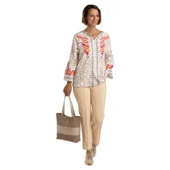 Damen Die moderne Hausfrau Bequem-Schlupfhose 7/8 „Elegant“ beige