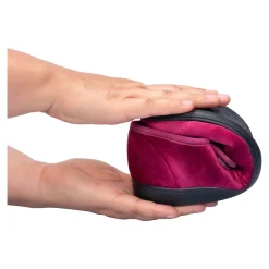 Damen Die moderne Hausfrau Übergangs-Hausschuhballerina „Rose“ mit Wechselsohle