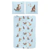 Die moderne Hausfrau Bettwäsche Baumwolle "Kätzchen", 2-teilig, 135x200 cm hellblau