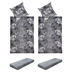 Die moderne Hausfrau Bettwäsche-Set "Cashmerelike", 6-teilig, 135x200 cm grau