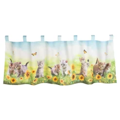 Die moderne Hausfrau Bistrogardine „Katzen-Spielplatz“