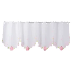 Die moderne Hausfrau Bistrogardine mit Stickerei „Rose“