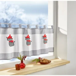 Die moderne Hausfrau Bistrogardine „Winterkätzchen“