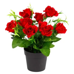 Die moderne Hausfrau Blumengesteck "Rose" rot