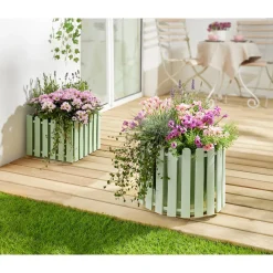 Die moderne Hausfrau Blumentopf 2 in 1 „Landhaus“ rund