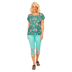 Damen Die moderne Hausfrau Blusenshirt „Blütenzauber“ grün