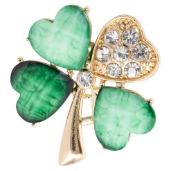 Damen Die moderne Hausfrau Brosche „Glücks-Kleeblatt“