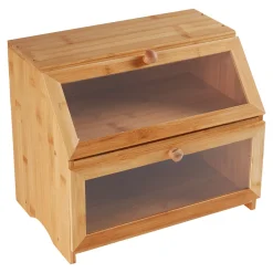 Die moderne Hausfrau Brotkasten mit 2 Fächern, Holz natur