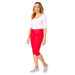 Damen Die moderne Hausfrau Capri-Leggings „Diamant-Optik“ rot
