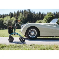 Die moderne Hausfrau Carbon Rollator inklusive Tasche, faltbar British Racing Green