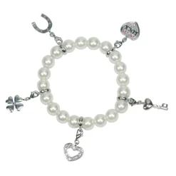 Damen Die moderne Hausfrau Charms Magnet Armband Weiß