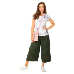 Damen Die moderne Hausfrau Culotte-Plisseehose „Sonja“ oliv
