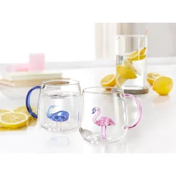 Die moderne Hausfrau 3D Glas-Tasse, 350 ml Walfisch