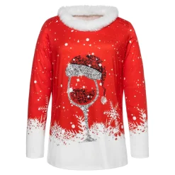 Damen Die moderne Hausfrau Damen-Shirt „Festtage“ rot