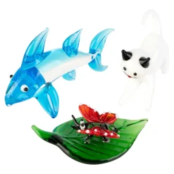 Die moderne Hausfrau Deko-Figuren-Set „Glastiere“, 3-teilig