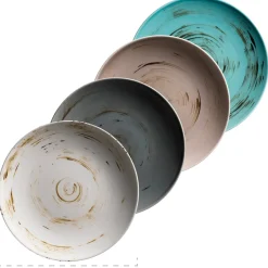 Die moderne Hausfrau Derby Geschirr-Set, Porzellan 4 x Speisteller, 4 x Dessertteller, 4 x Kaffeebecher, 4 x Müslischale