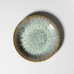 Die moderne Hausfrau Desserteller-Set, Steinzeug Flussufer blau, grün, braun