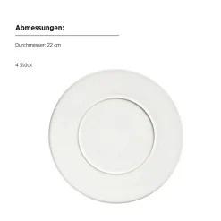 Die moderne Hausfrau Dessertteller Set, Steinzeug Unico Weiß