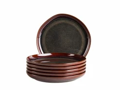 Die moderne Hausfrau Dessertteller Set, Steinzeug Cordelia Braun