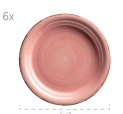 Die moderne Hausfrau Dessertteller-Set, Steingut LUMACA Koralle