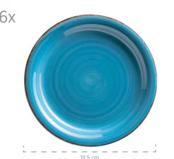 Die moderne Hausfrau Dessertteller-Set, Steingut LUMACA Dunkelblau