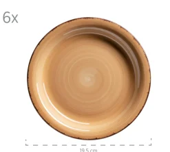 Die moderne Hausfrau Dessertteller-Set, Steingut LUMACA Beige