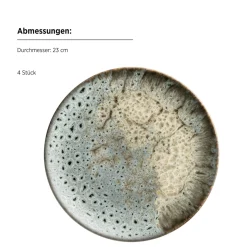 Die moderne Hausfrau Dessertteller-Set, Steinzeug Carellia Grau