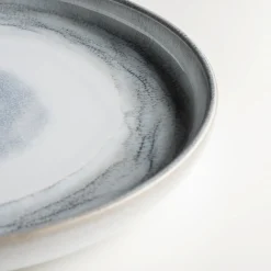 Die moderne Hausfrau Dessertteller-Set, Steinzeug TIEFER SEE Grau / Weiß