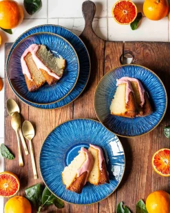 Die moderne Hausfrau Dessertteller-Set, Steinzeug Eisfall