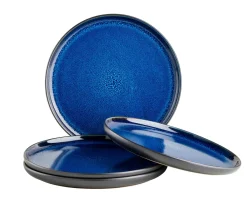 Die moderne Hausfrau Dessertteller-Set, Steinzeug Niara Schwarz / Grau