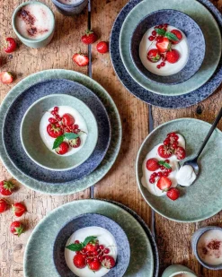 Die moderne Hausfrau Dessertteller-Set, Steinzeug Moos'N'Stein Grün