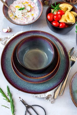 Die moderne Hausfrau Dessertteller-Set, Steinzeug Teona 4 x Dessertteller