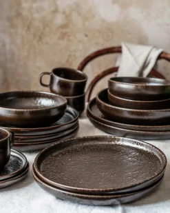 Die moderne Hausfrau Dessertteller-Set, Steinzeug Glockenklang